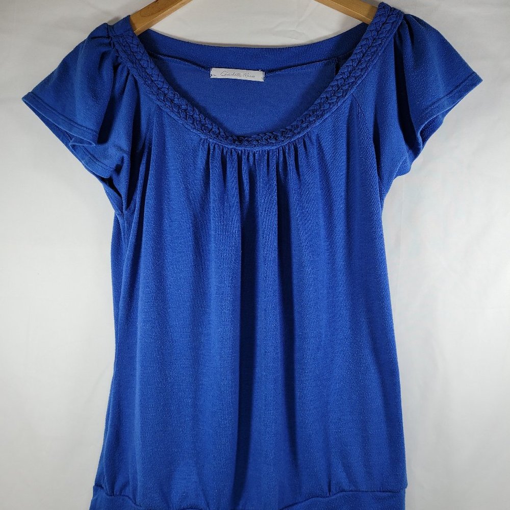 Charlotte Russe Women's Blue Scoop Neck Top